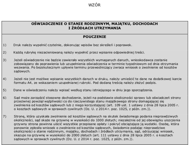 Jak wypełnić oświadczenie o stanie rodzinnym, majątku, dochodach i